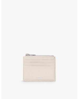 Sandro Logo-Embossed Zipped Leather Card Holder - White