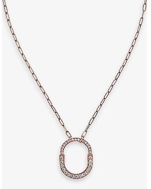 Tiffany & Co. Tiffany Lock Medium 18Ct Rose- And 1.25Ct Brilliant-Cut Diamond Pendant Necklace - Metallic