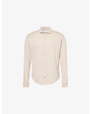 Eleventy Long-Sleeve Modal And Cotton-Blend Shirt - Natural