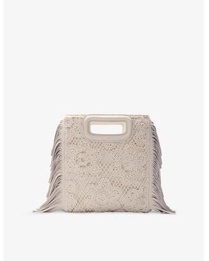 Maje M Crochet-Flower Cotton Cross-Body Bag - Natural