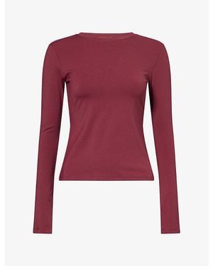 ADANOLA Ultimate Long-Sleeve Workout Top - Red