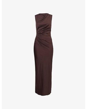 4th & Reckless Tamilda Ruched Stretch-Woven Maxi Dress - Purple