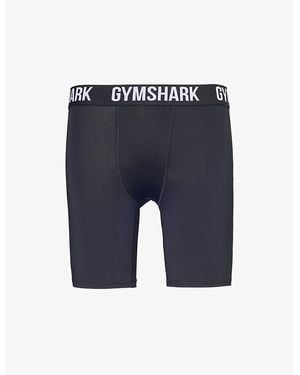 GYMSHARK Element Baselayer Logo-Waistband Stretch-Woven Shorts - Blue