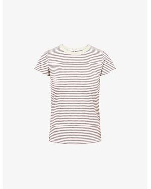 Rag & Bone The Slub Striped Cotton-Jersey T-Shirt - Pink