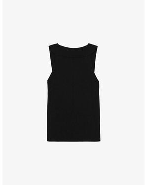 Reiss Maisie Low-Back Stretch-Knit Vest - Black