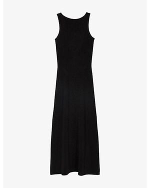 The Kooples Chain Boat-Neck Stretch-Mesh Maxi Dress - Black