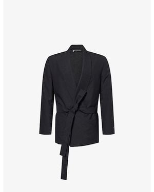 Fear Of God Shawl Collar Double-Breasted Wool Blazer - Blue