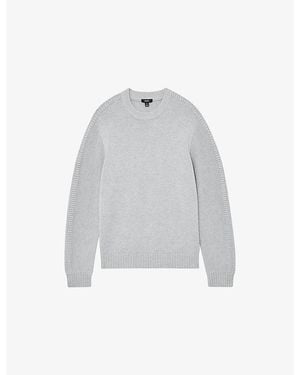 Reiss Beech Knitted Wool-Blend Jumper - Grey