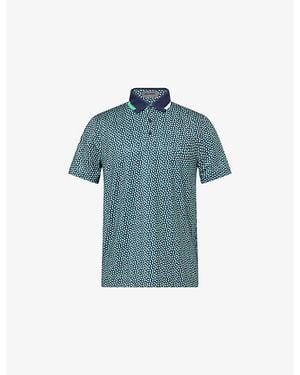 G/FORE Graphic-Print Short-Sleeve Jersey Polo Top - Blue