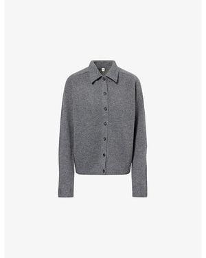TOTEME Classic-Collar Cashmere Cardigan - Grey