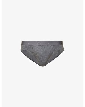 FALKE Tonal Waistband Pack Of Two Stretch-cotton Briefs Xx - Grey