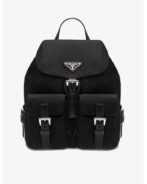 Prada Logo-Plaque Polyamide Backpack - Black