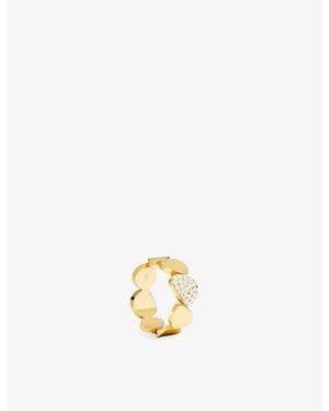Apm Monaco Soleil Statement Galet 18Ct- Plated Alloy And Cubic Zirconia Ring - Metallic