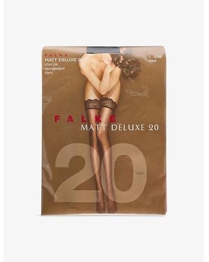 FALKE Matte Deluxe 20 Denier Stretch-Lace Stockings - Brown