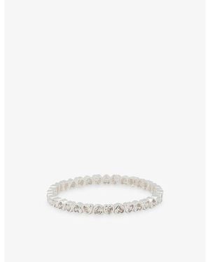 Lisa Gozlan The Heart Flex Sterling-Plated Brass And Cubic Zirconia Tennis Bracelet - White