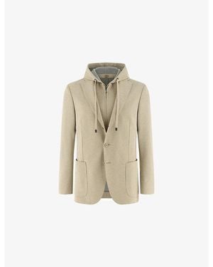 BOGGI Madison Removable-Hood Stretch-Jersey Jacket - Natural