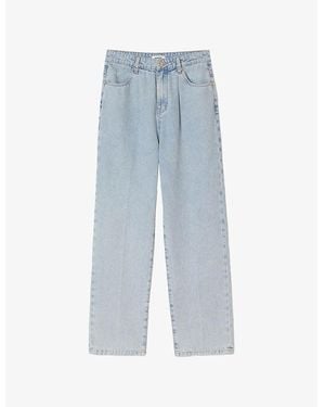 Sandro Straight-Leg Faded-Wash Denim Jeans - Blue