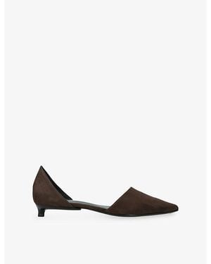 Jude Pirrie Nubuck-Leather Court Shoes - Black