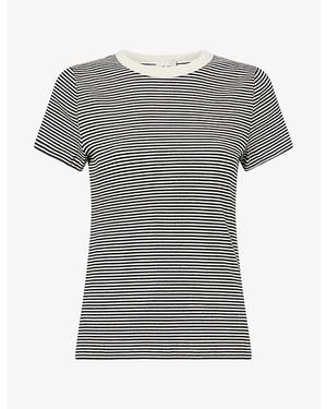 ME+EM Micro-Stripe Round-Neck Cotton-Jersey T-Shirt - Grey