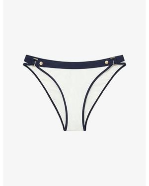 Reiss Contrast-Trim Bikini Bottoms - Blue