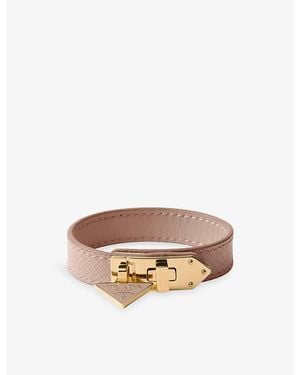 Prada Saffiano Leather Bracelet - Brown
