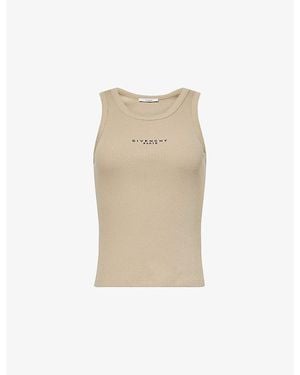 Givenchy Logo-Print Stretch-Rib Cotton Tank Top - Natural