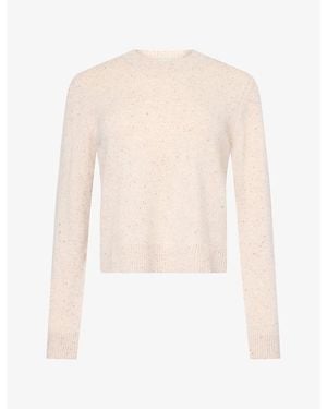 ME+EM Speckled Crew-Neck Cashmere Jumper - White