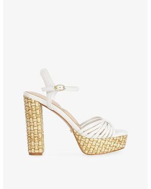 Dune Minogue Leather Platform Sandals - Metallic
