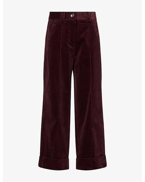 ME+EM Cropped Velvet Pants - Purple