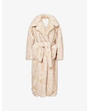 4th & Reckless Schiffer Belted Faux-Fur Coat - Natural