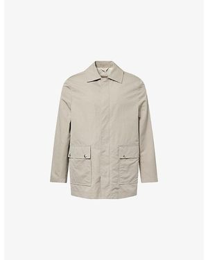 Eleventy Field Classic-Collar Cotton And Silk-Blend Jacket - Natural