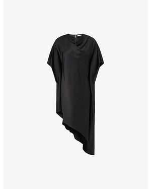 Jonathan Simkhai Sadia Cape Satin Mini Dress - Black