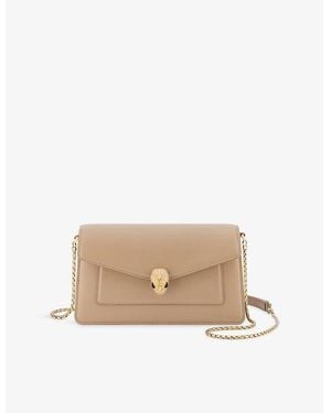 BVLGARI Serpenti Forever Small Leather Shoulder Bag - Natural
