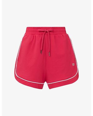 Sweaty Betty Explorer Track Piped Woven Shorts - Red
