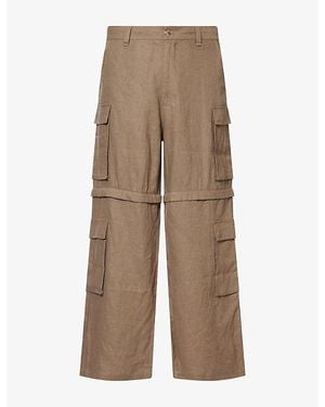 1886 Zip-Off Linen Cargo Trousers - Natural