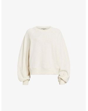 AllSaints Dani Haven Brand-Embroidery Cotton-Jersey Sweatshirt - White