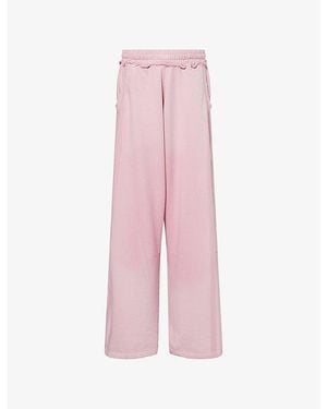 Jaded London Striped Wide-Leg Cotton Jogging Bottoms - Pink