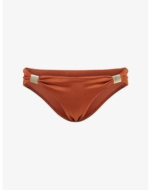 Heidi Klein Slider Low-Rise Bikini Bottoms - Brown