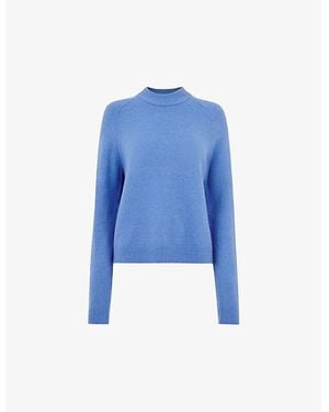 Whistles Crew-Neck Long-Sleeve Stretch-Wool Jumper - Blue