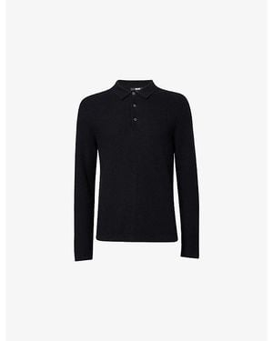 PAIGE Selwyn Waffle Knitted Polo Top - Black