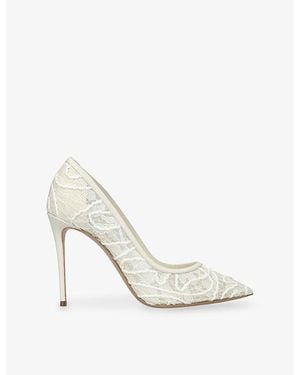 Casadei Julia 100 Lace Heels - White