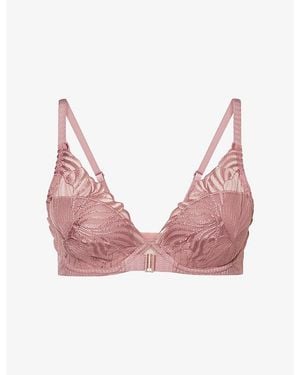 Chantelle Legend Plunge Lace Bra - Pink