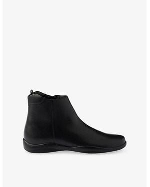Prada Toblach High Top Leather Ankle Boots - Black