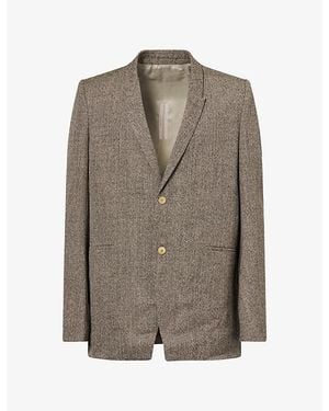 Rick Owens Concordian Peak-Lapel Wool Blazer - Brown