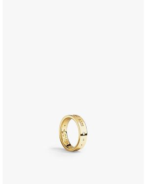 Apm Monaco Love Morse Code 18Ct-Plated Metal Alloy And Cubic Zirconia Ring - Metallic