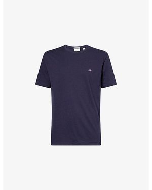 GANT Shield-Logo Short-Sleeve Cotton-Jersey T-Shirt - Blue