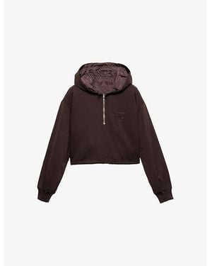 Prada Reversible Re Nylon Cotton-Jersey Hoody - Brown