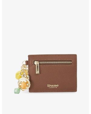 Dune Klub Charm-Embellished Leather Purse - Brown