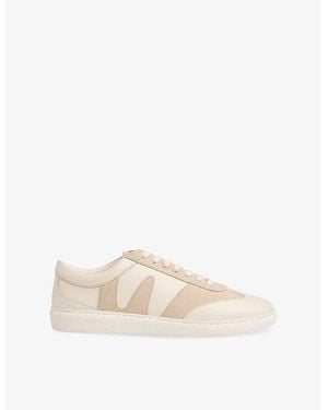 Whistles Panelled Suede And Leather Low-Top Trainers - Natural