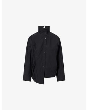 Issey Miyake Twisted Drape Cotton-Blend Shirt - Black